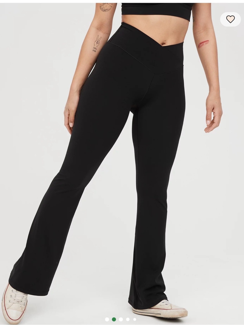 Black Aerie crossover flare leggings